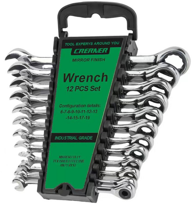 GRERNER 기어라쳇랜치 스패너세트 12PCS, 1세트