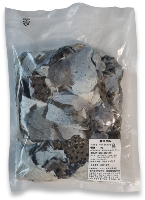 [나주수산] 냉동 홍어껍질 1kg 아르헨티나 중간숙성 홍어묵 홍어부산물, 1개