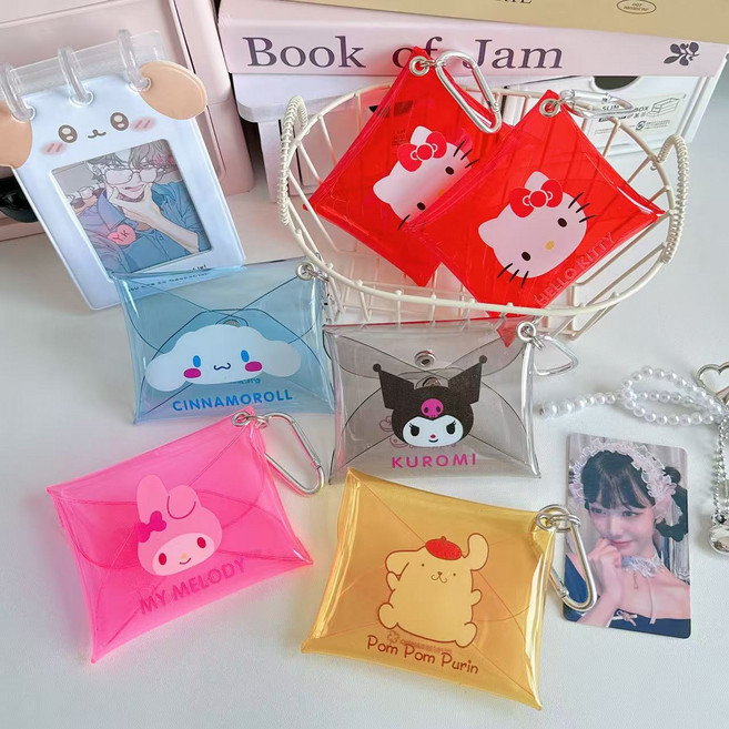 sanrio 산리오 캐릭터 PVC 젤리 투명 가방고리 동전 카드 지갑