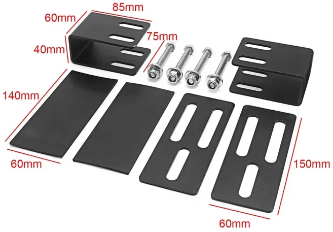 호환 2pcs 차량 SUV 지붕 랙 LED 라이트 바 장착 브래킷 오프로드 운전 작업 램프 클램프 홀더 자동 픽업, 2pcs set