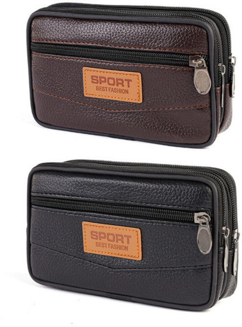 허리 벨트가방 벨트백 허리백 핸드폰 가방 힙색 밴드백 폰 등산 보조가방 파우치 지갑 미니포켓 스마트폰, 블랙