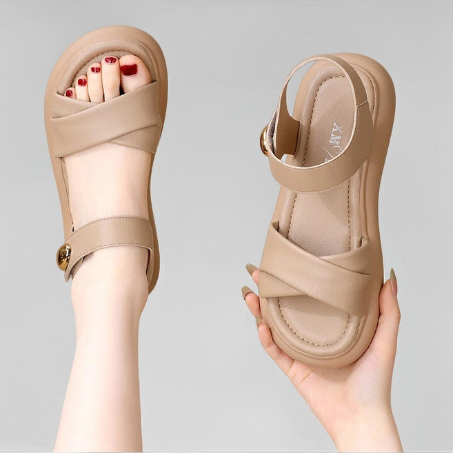 Modern Fashion 여성 발편한 벨크로 샌들 베이직 여름 신발 X171