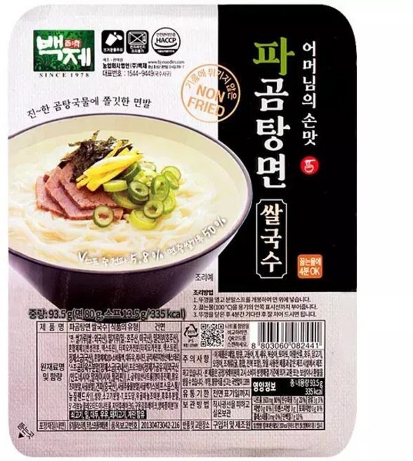 5분마켓 백제 파곰탕면 쌀국수, 30개, 93.5g