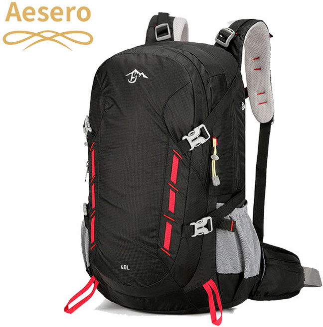 Aesero 등산배낭 아웃도어 초경량 대용량 40L 등산가방 남자 여성 배낭 백팩, 블랙