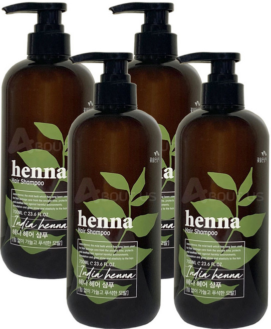 꽃을든남자 헤나 헤어 샴푸 700ml, 4개