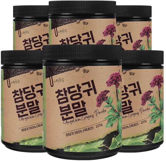 두손애약초 국산 말린 당귀 가루 분말 참당귀 파우더, 6개, 220g