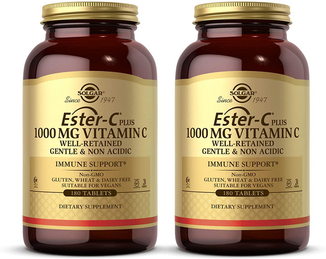 Solgar Ester-C Plus 1000mg Vitamin C 솔가 에스테르-C 플러스 비타민C 180정 2통, 2개