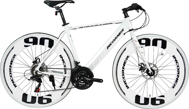 서전트 인코너 H90D 하이브리드 자전거 시마노 21단 700C 중학생 입문용 완조립, 인코너 H90D 440(시트튜브길이), 화이트블랙, 1개