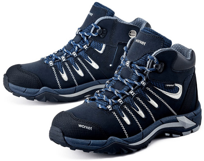 워킷 안전화 6인 네이비 지퍼 방수 작업화 심파텍스 가죽 경량 통풍 기능성 가벼운 초경량 발편한