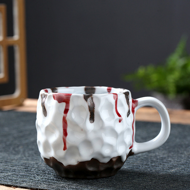 復古窯變馬克杯 志野燒咖啡杯, 志野燒咖啡杯 12*9*7.7CM 月白, 1套