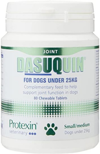 Protexin 프로텍신 Dasuquin 다수퀸 어드밴스드 조인트 서플먼트 25킬로 이하 반려견 80 츄어블 태블릿, 1개