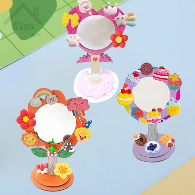 심아트 탁상 손거울 만들기세트 DIY키트 어린이만들기재료, 막대사탕