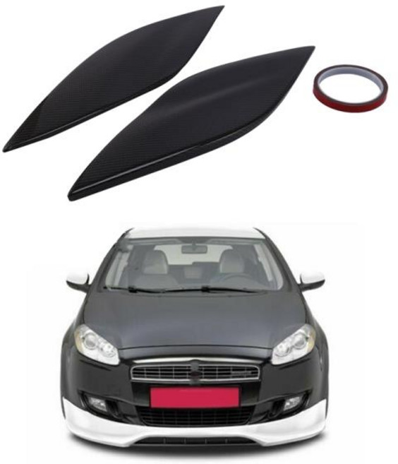 자동차 헤드라이트 눈썹 및 눈꺼풀 탄소 섬유 스티커 트림 뚜껑 피아트 BRAVO 2007 +