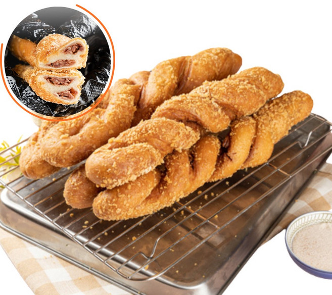 냉동 찹쌀꽈배기 빵 통팥 5개입x5봉 어르신 간식 어린이집 학생 아이 에어프라이 대용량, 750g