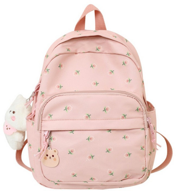 엘쏘 여성용 플라워 패턴 방수 백팩