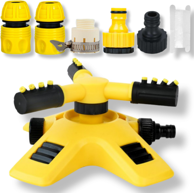 가드닝타쿠 고급형 자동 회전 강력 스프링쿨러 부속품 포함 올인원 세트, 2SET