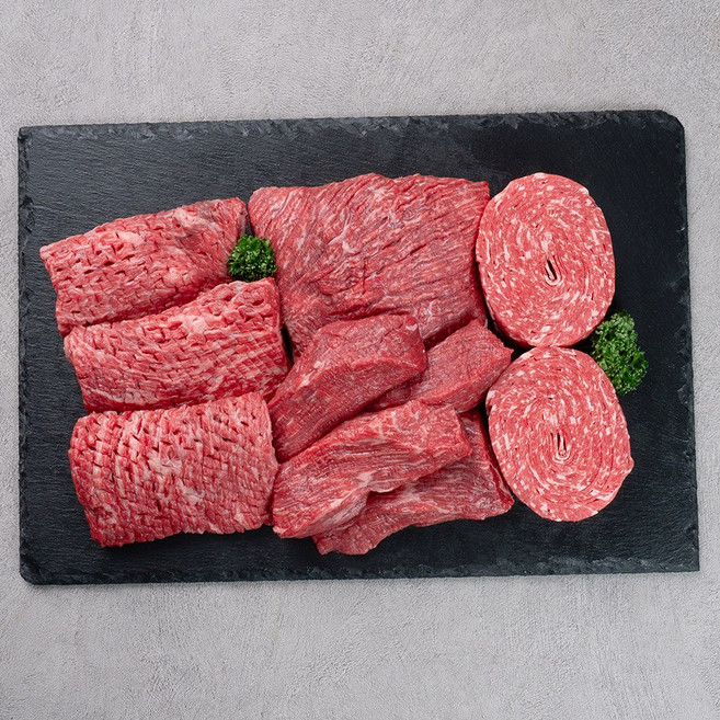 [한성가횡성한우]정품 횡성한우 1++등급 명품프리미엄 혼합세트 9호 2.8kg(불고기 700g 국거리 700g 장조림 700g 산적 700g), 1개