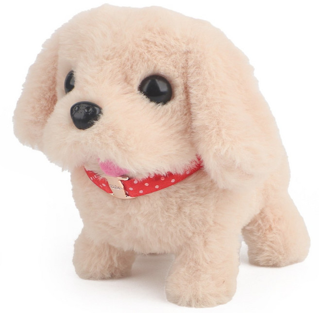 투데이리빙 움직이는 강아지 인형 귀여운 반려 동물 장난감, 1개, 베이지, 13.5cm