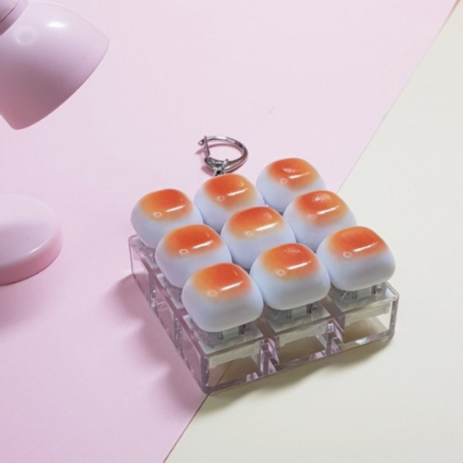 콩이네리본 모닝빵 식빵3 키보드 키캡 키링 딸깍이 소리 좋은 키캡 키링 가방장식 청축키보드 피젯키링 9구