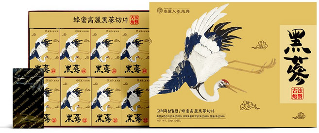 振興高麗人蔘 蜂蜜高麗黑蔘切片, 200g禮盒+品牌提袋