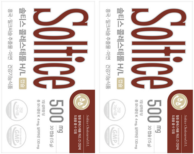 솔티스 홍국 콜레스테롤 HDL LDL 간 건강 밀크씨슬 면역 기능, 30정, 2박스