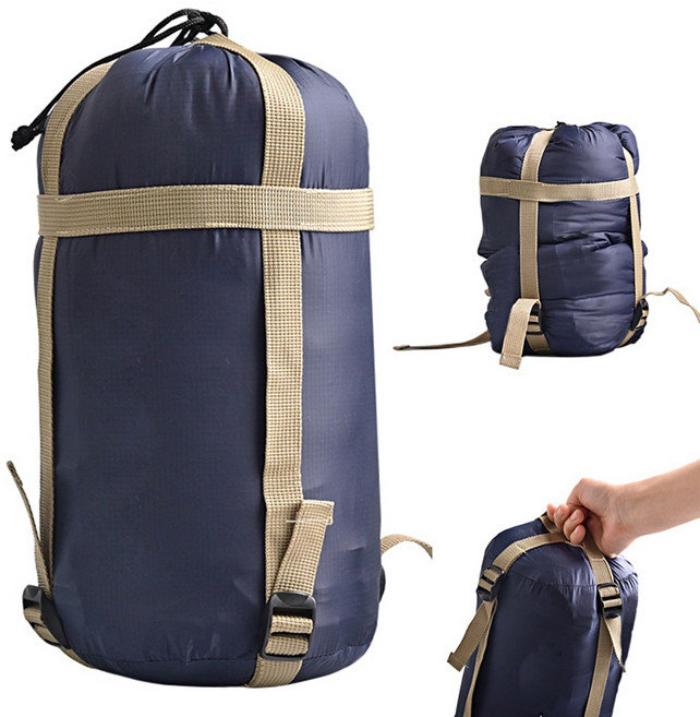 소형침낭 압축팩 침낭파우치 침낭가방, 블루, 1개