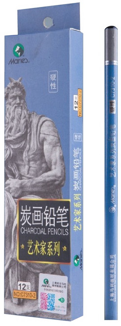 炭筆鉛筆 藝術家級 素描鉛筆 繪畫碳畫 炭精筆, 1個, 炭筆-Marie-C7310-2 硬性