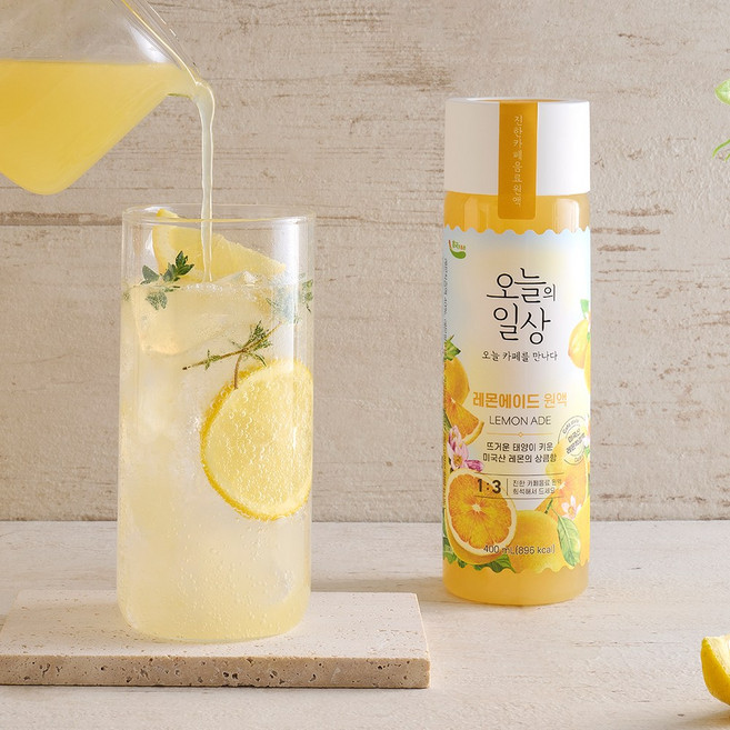 [업체발송] 흥국에프앤비 오늘의일상 레몬에이드 원액 400ml 3개세트, 3개