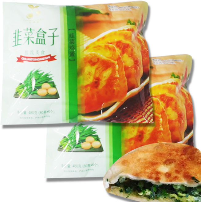 홍홍 중국식품 부추계란 군만두 6개입 납작만두, 2개, 480g