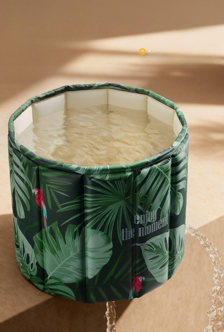 피앤에스 미니욕조 반신욕 휴대용 이동식 폴딩욕조, 1개, 체리핑크 버블 80cm + 보관