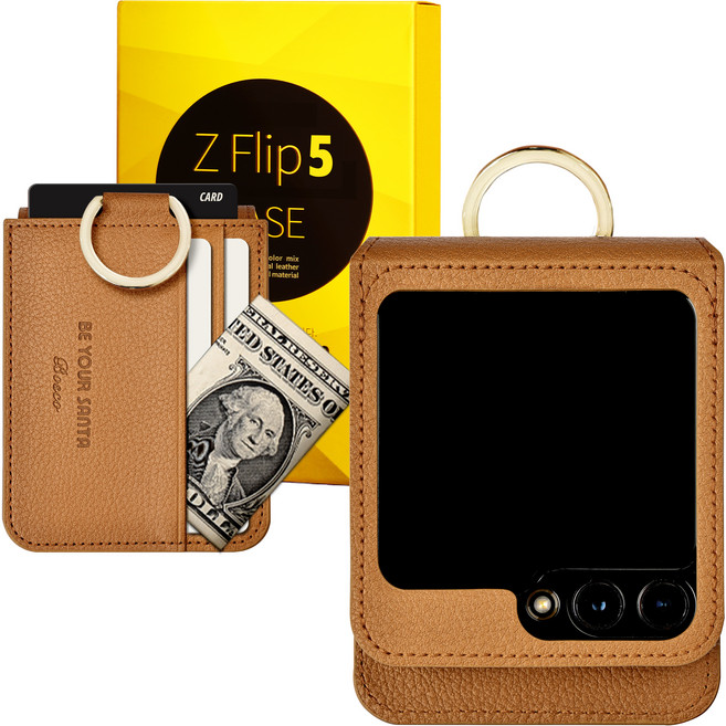 비유어산타 갤럭시 Z플립5 케이스 이태리 비건 가죽 힌지보호 카드 수납 링 지플립5 보스코(카드포켓3개) 비앙코(카드포켓1개)