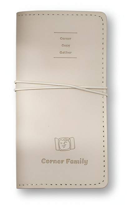 봄밤 슬림 가죽 아이디어 노트 스트랩형, 1개, 아이보리