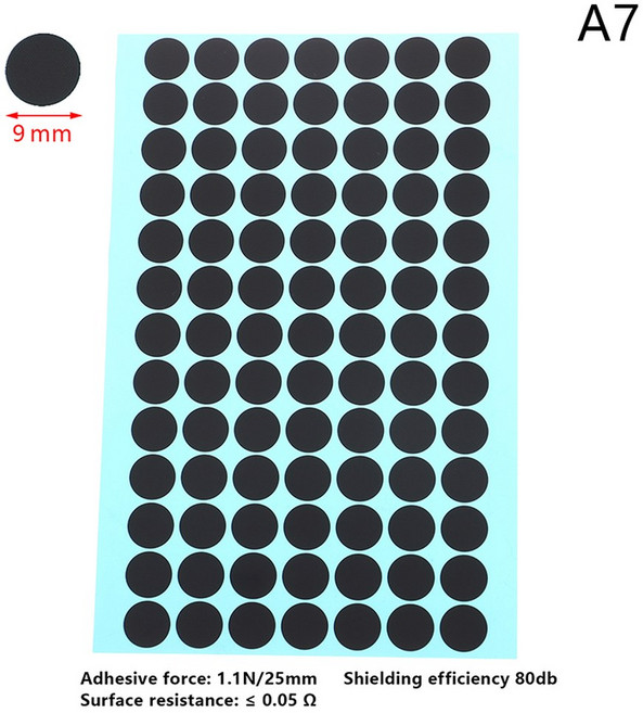 1장 고무 검정 버튼 키패드 키트 패드 전도성 직경 가스켓 9MM 리모컨 수리 IR, A7