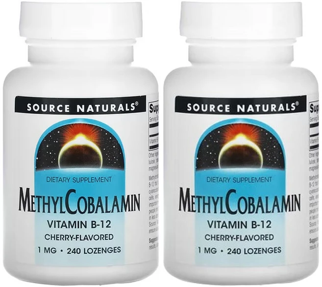 소스네츄럴스 메틸코발라민 비타민B12 체리 1mg, 2팩, 240정 - 쿠팡