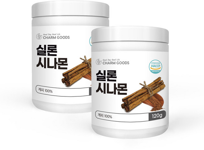 실론 시나몬 가루 분말 스리랑카 계피 100% 효능 식약처 해썹 인증, 120g, 2개