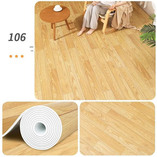 3미터 폭 넓은 셀프 접착 장판 PVC 리폼 바닥 매트 카펫, 106 오리지널 나뭇결