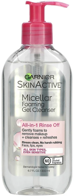 Garnier 스킨액티브 미셀라 포밍 클렌저 올인원 타입 모든 피부 타입 적합 (200ml) 2팩, 1개, 200ml - 쿠팡