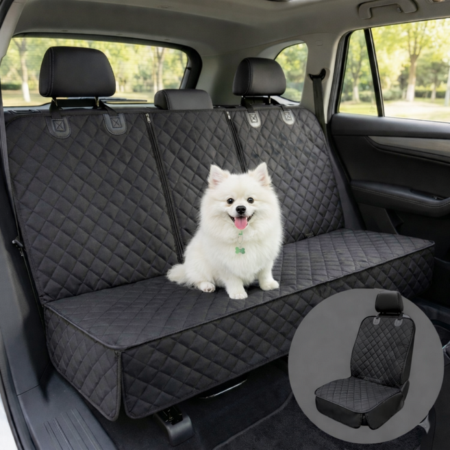 대형견 카시트 차량용 강아지 시트 뒷좌석 앞좌석 방수 미끄럼방지, 블랙(뒷좌석), 1개