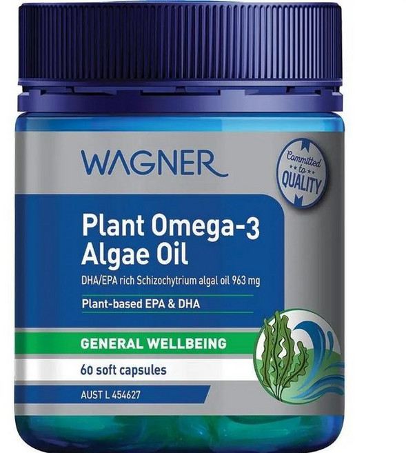 호주 와그너 Wagner Plant Omega-3 Algae Oil Capsules 플랜트 오메가3 해조류 오일 캡슐, 2개, 60정