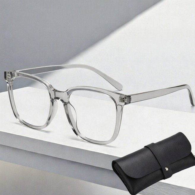 하루투데이 블루라이트차단 안경 사각 뿔테 남자 여자 패션 초경량 + 케이스 안경닦이 포함