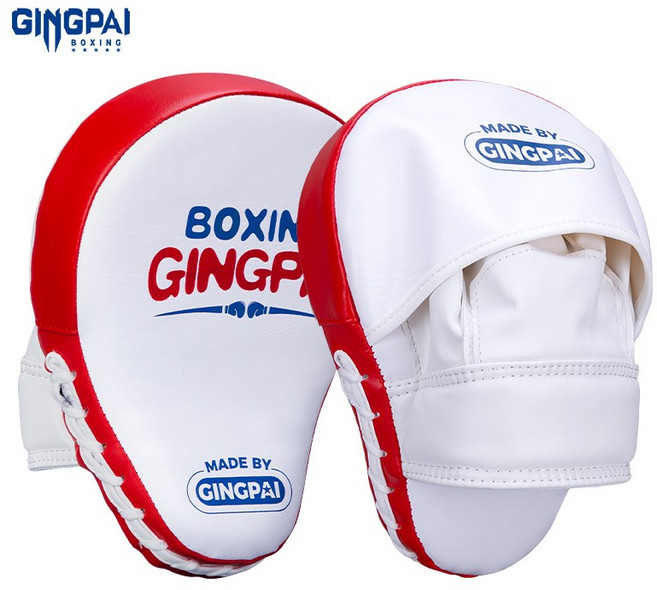 GINGPAI 복싱 핸드미트 고밀도 쿠션 충격흡수 PU 소재 스파링 훈련용 핸드타겟 HLSB, 1개, 01.화이트&레드&블루