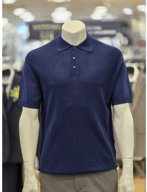 *킨록 앤더슨 남성 네이비 반팔 카라 티셔츠 니트 NFHW92