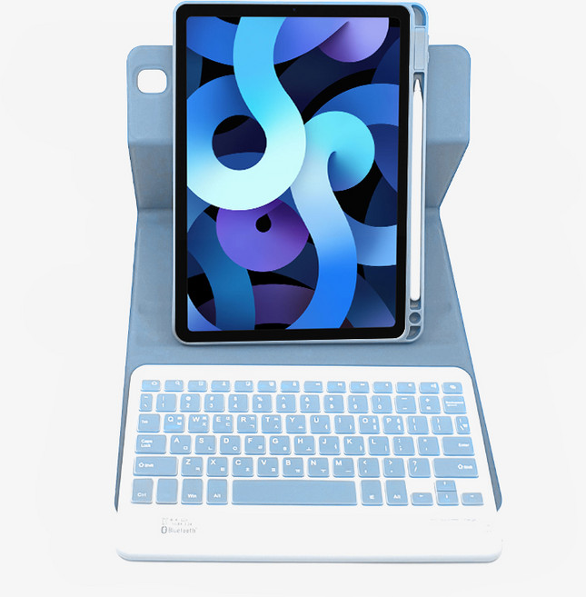 아이패드에어5 에어4 프로11 6세대 5세대 4세대 3세대 콤비 회전 블루투스 키보드 케이스, 소다, 1개