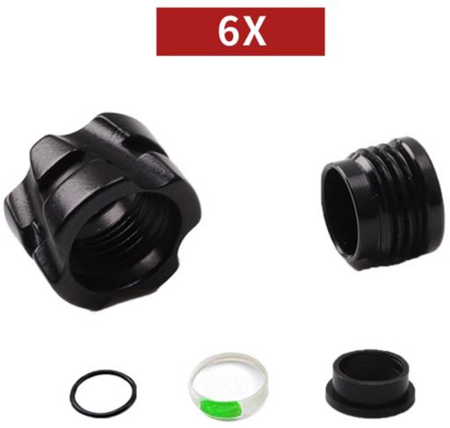 3745도 복합 활 엿보기 시력 구멍 5.9mm 내부 코어 4x6x8x 렌즈 하우징 Clarifier 조리개 양궁 활 시력 액세서리, 1개, [09] 1set with 6x lens