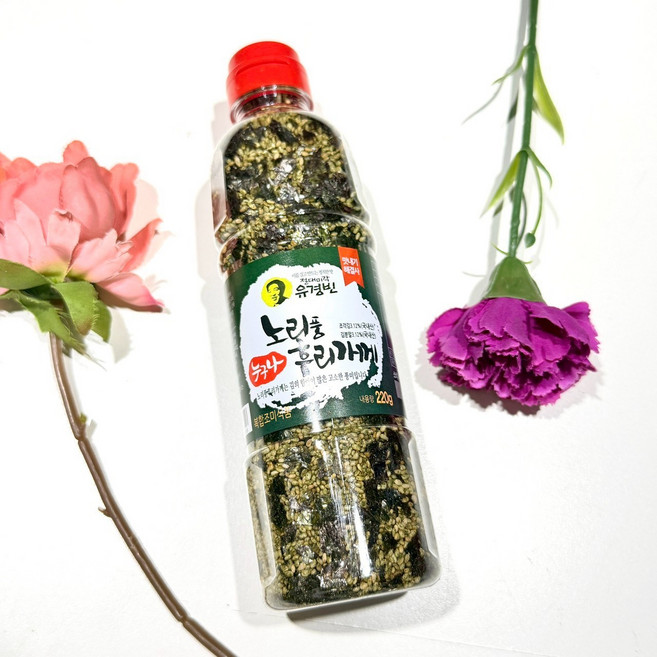 韓國市集韓國正宗手工芝麻炒海苔 海苔芝麻香鬆 220g, 1個, 綠-原味