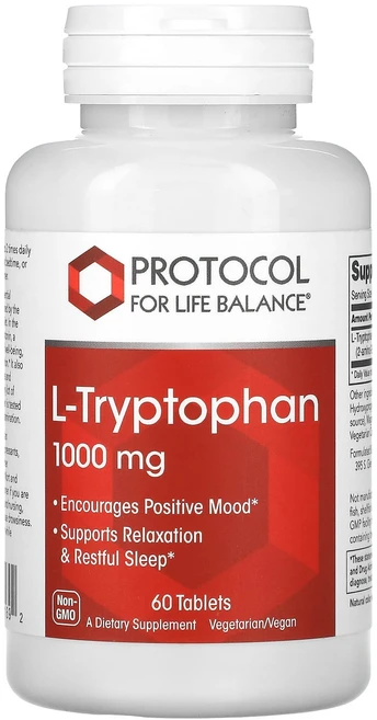 Protocol for Life Balance L-트립토판 1000mg 60 타블렛, 3개, 60정 - 쿠팡