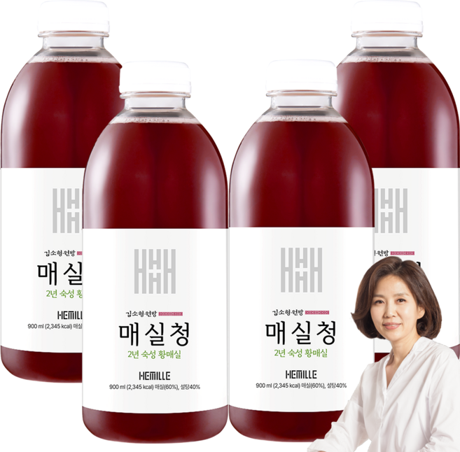 김소형 원장 무농약 매실청, 900ml, 4개