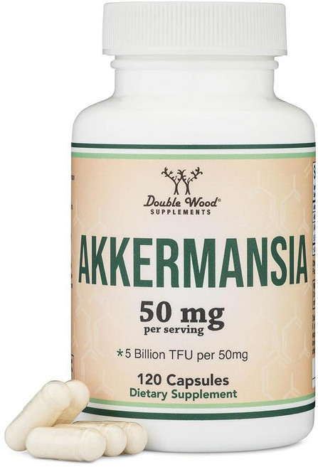 Akkermansia 프로바이오틱 및 포스트바이오틱(GLP-1 생산 증가) 120캡슐 1회 제공량당 50mg (타사 테스트 1회 제공량당 50억 TFU로 타사 테스트 그램, 1개