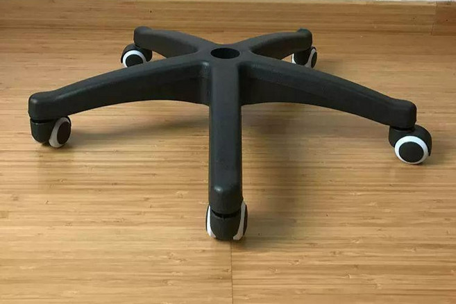 회전의자 다리 바퀴 오발 철제의자다리 부품 의자 회전 체어, 발못 포함 반경 28cm, 1개