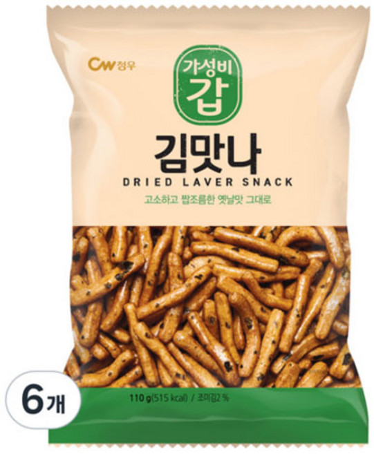 청우식품 김맛나, 110g, 6개